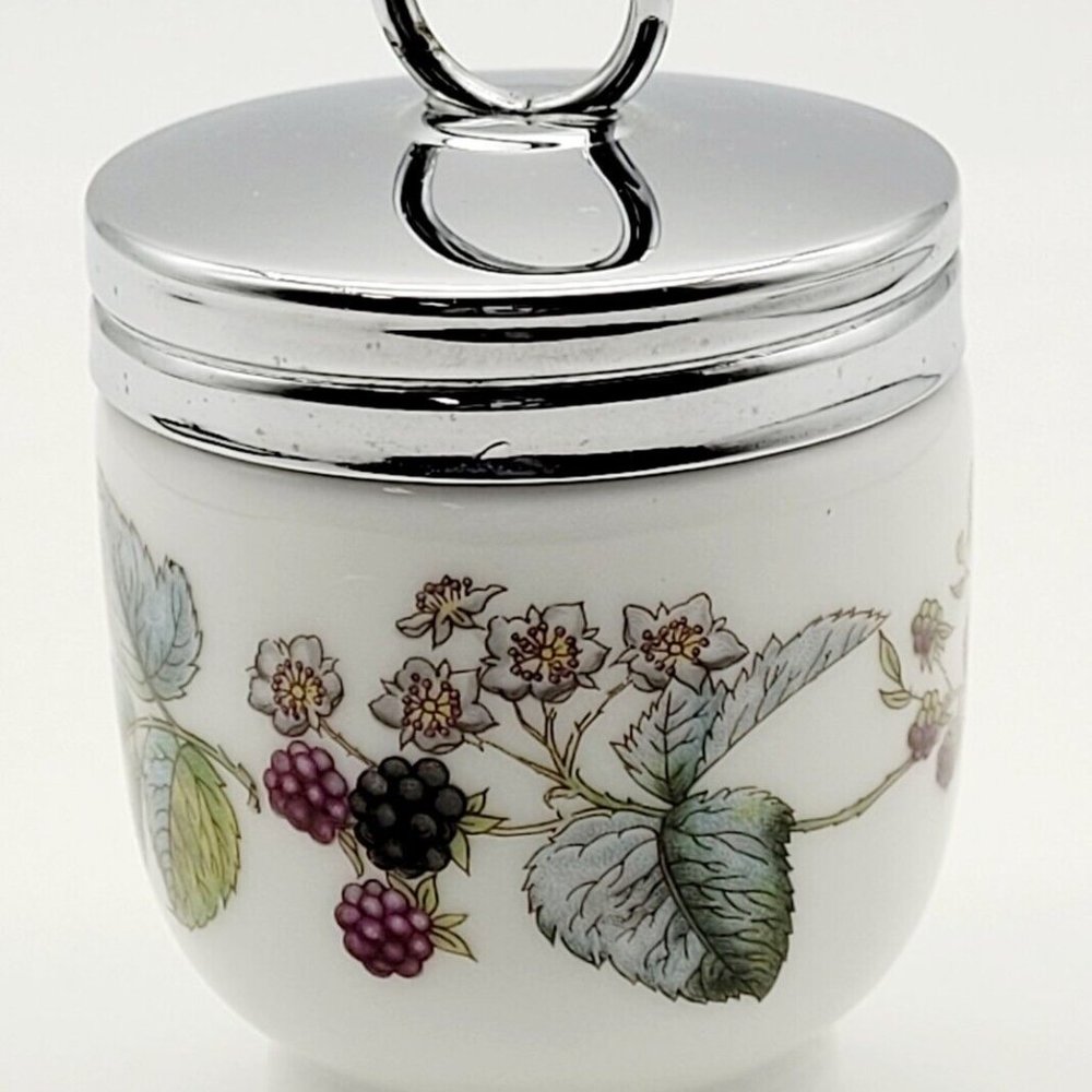Vintage Royal Worcester Porcelain Egg Coddler Lavinia BlackBerry Jam Jar Small - Picture 6 of 6